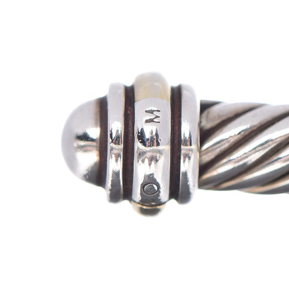 David Yurman Sterling Silver 18K Yellow Gold 4mm Cable Classics Bracelet 4 of 5