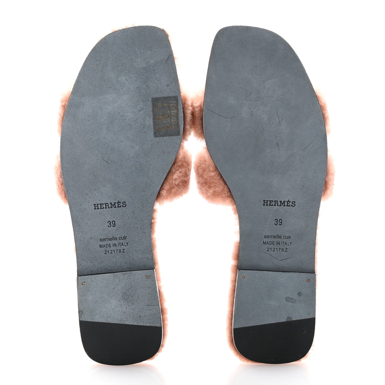Hermes Woolskin Oran Sandals 39 Rose Aube 5 of 8