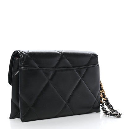 Chanel Lambskin Quilted Chanel 19 Flap Clutch Black 3 of 10
