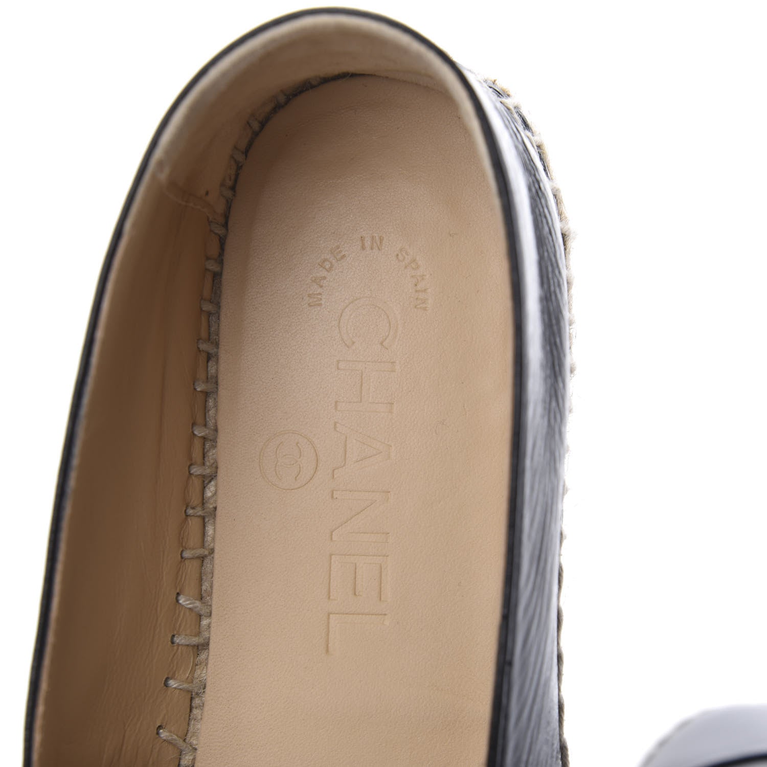 Chanel Lambskin CC Espadrilles 37 Black SIlver 8 of 10