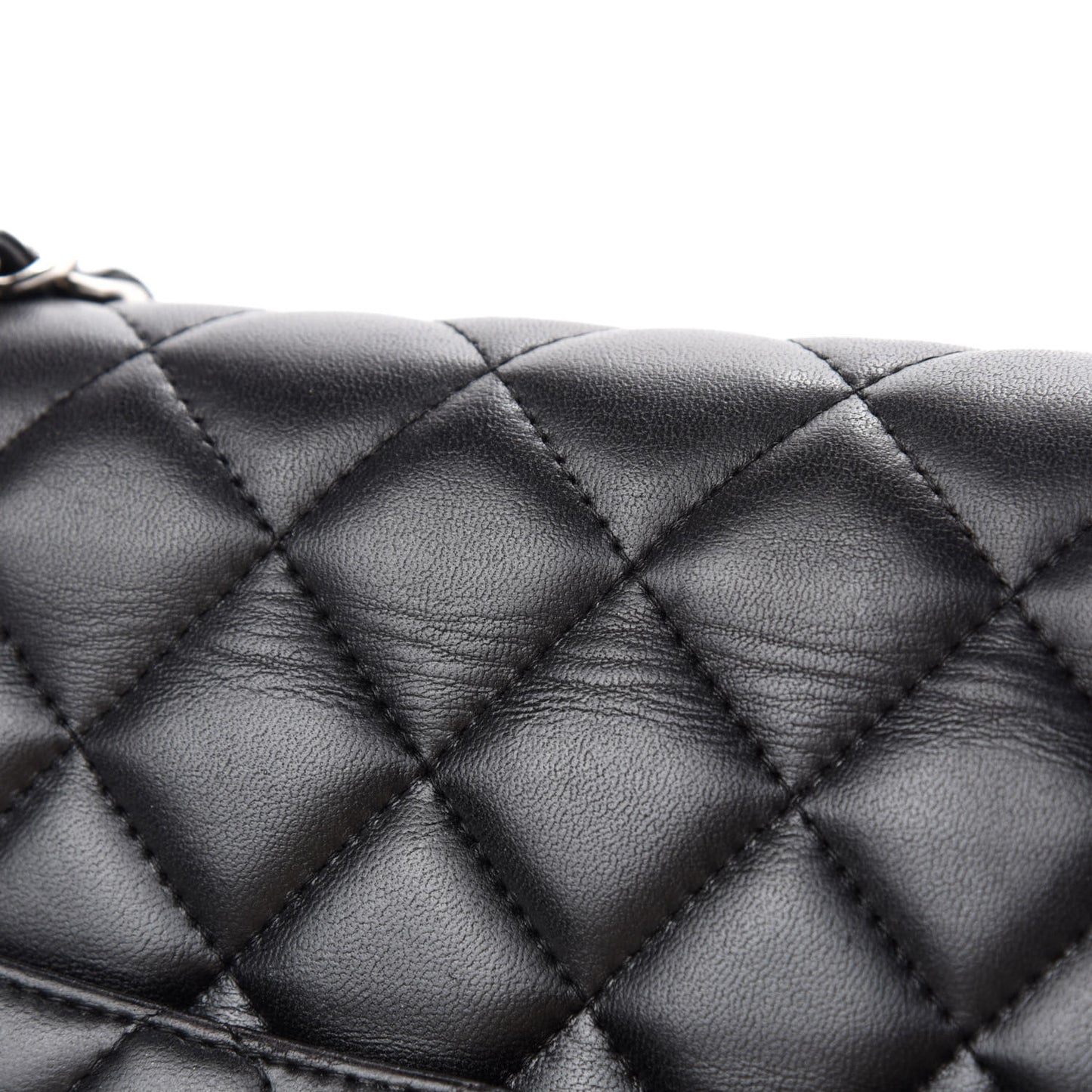 Lambskin Quilted Maxi Double Flap Black
