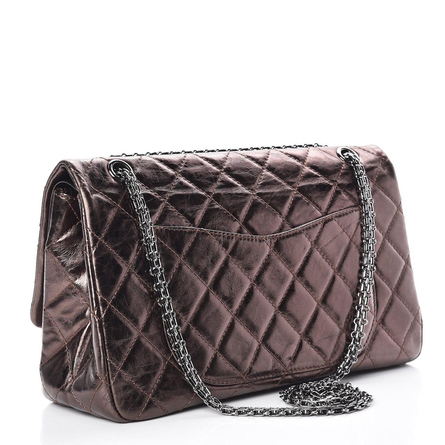 Metallic Aged Calfskin Quilted 2.55 Reissue 227 Flap Bronze