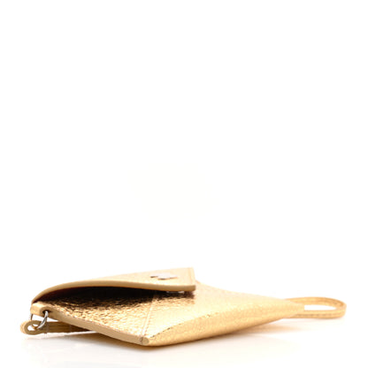 Chanel Metallic Lambskin Card Holder With Strap Gold 7 of 16
