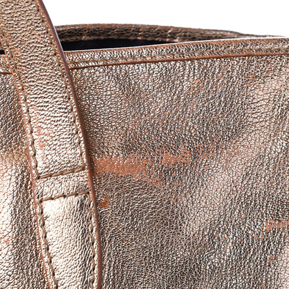 Saint Laurent Metallic Textured Patent Large Y-Mail Tote Gold 13 of 15