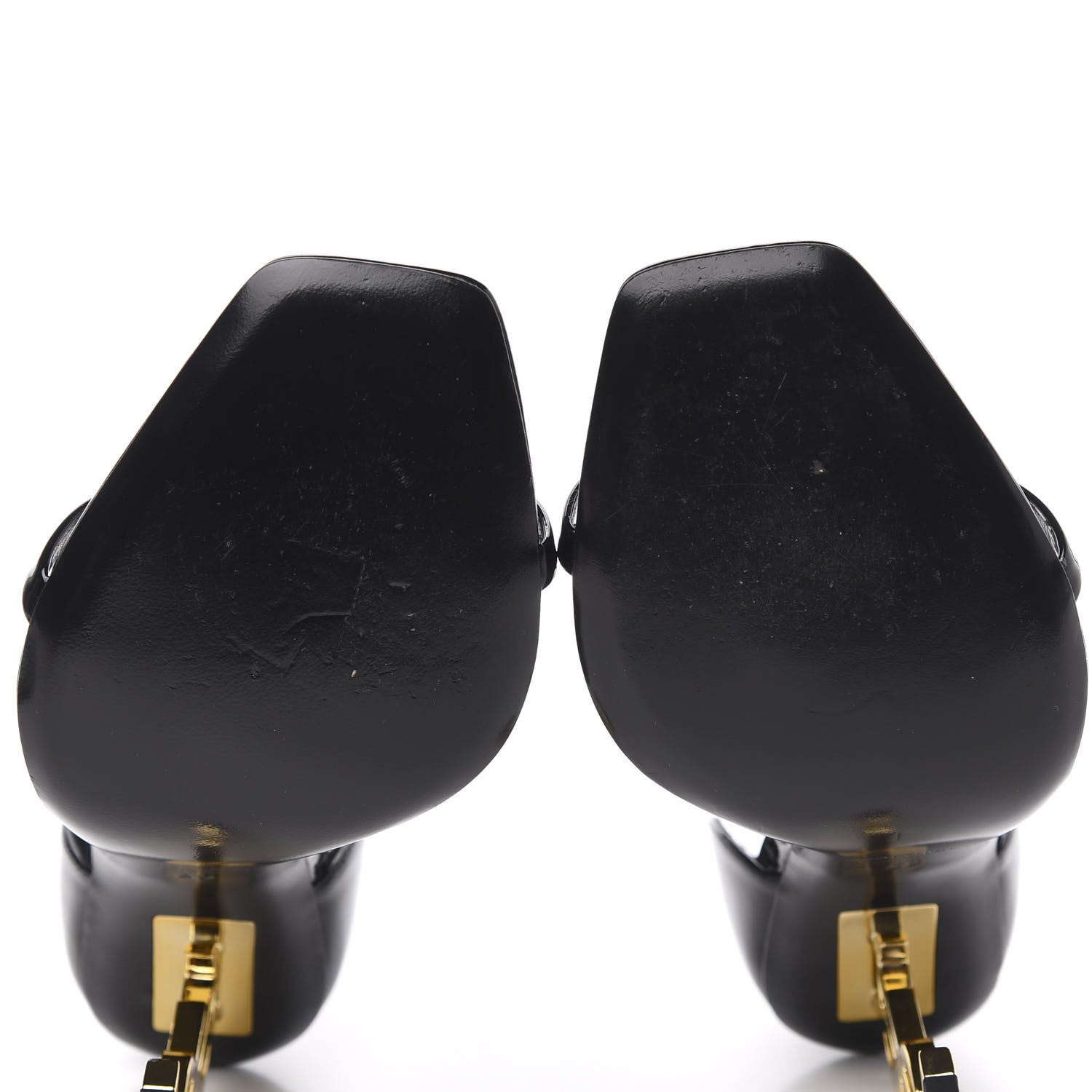 Saint Laurent Patent Calfskin Opyum 110 Sandals 39 Black Gold 6 of 9