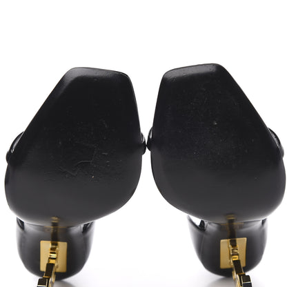 Saint Laurent Patent Calfskin Opyum 110 Sandals 39 Black Gold 6 of 9