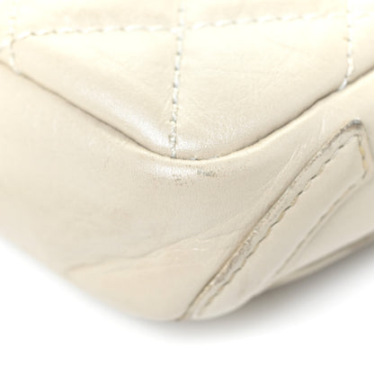 Chanel Aged Calfskin Quilted Cotton Club Pochette White 8 of 15