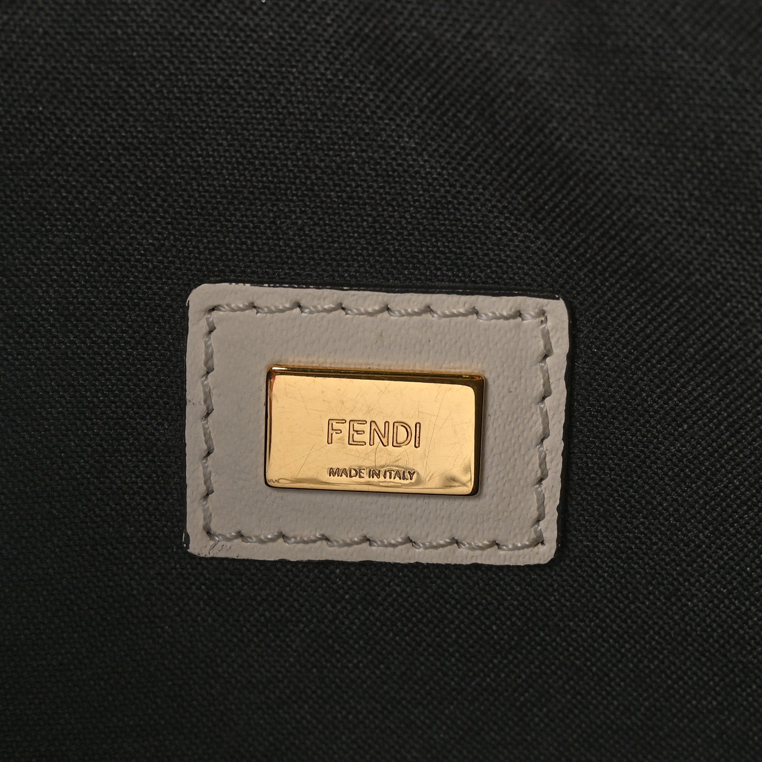 Fendi Vitello King Logo Embossed Large Flat Pouch White Ice 6 of 7