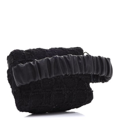 Chanel Tweed Lambskin Quilted Arm Coin Purse Black 3 of 8