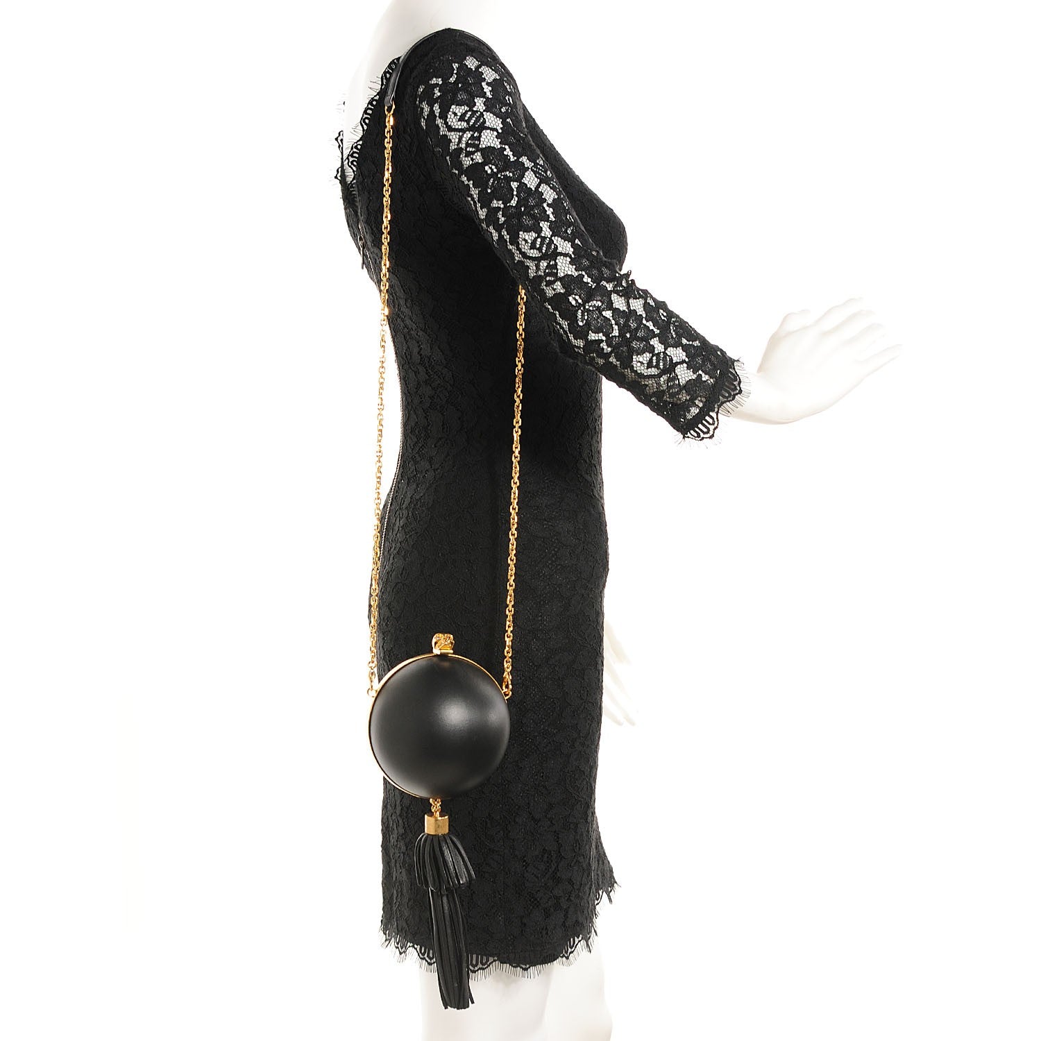 Alexander McQueen Nappa Sphere Skull Clutch Black 3 of 8