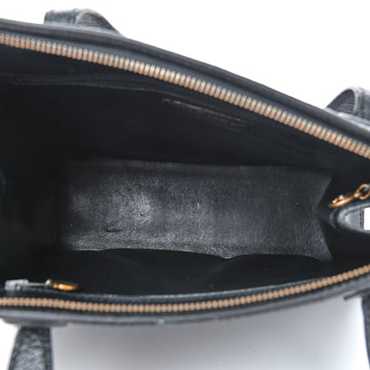 Chanel Caviar Embroidered Logo Shoulder Bag Black 6 of 8