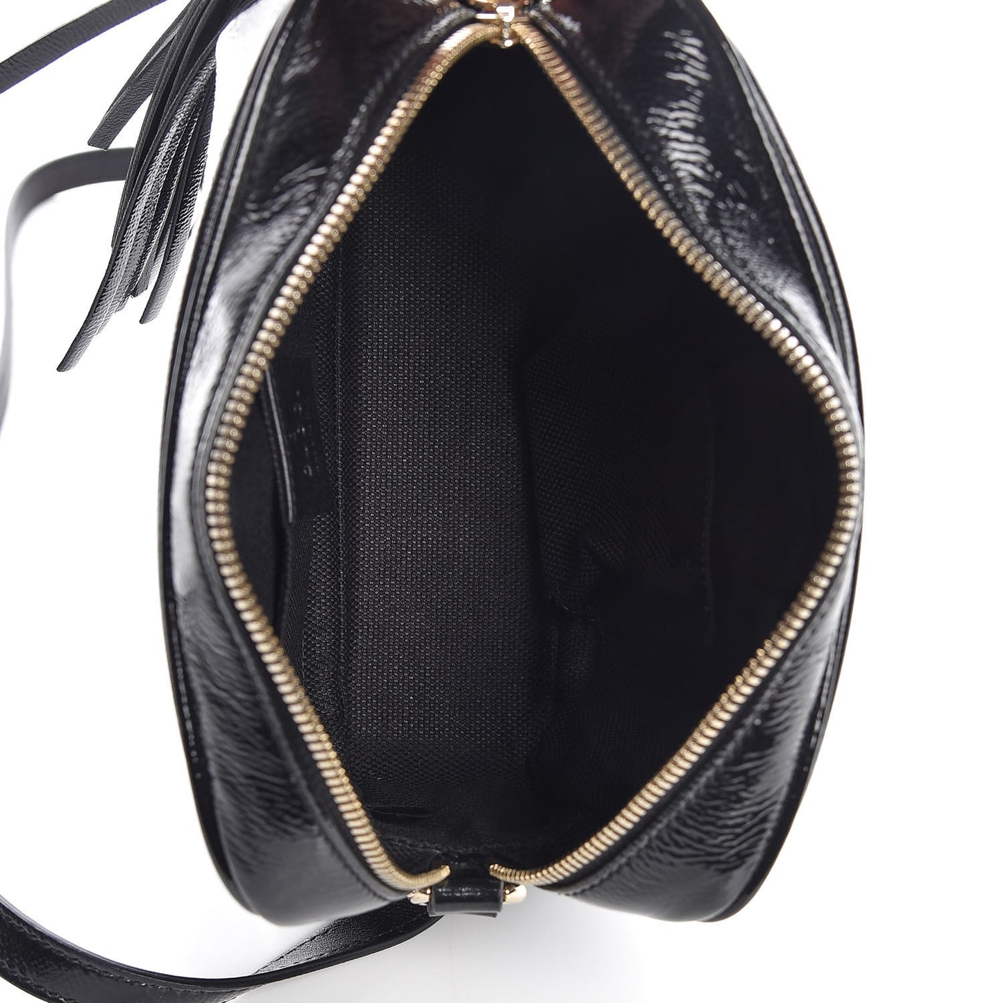 Soft Patent Small Soho Disco Bag Black