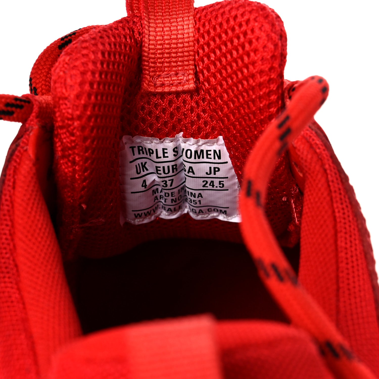 Balenciaga Fabric Mesh Clear Sole Womens Triple S Sneakers 37 Rouge Vif 9 of 17