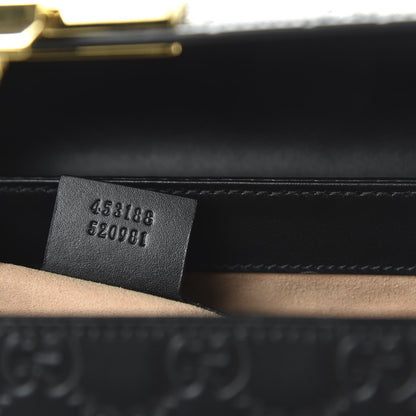 Gucci Guccissima Signature Small Padlock Top Handle Bag Black 10 of 11