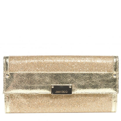 Jimmy Choo Glitter Fabric Reese Clutch Wallet Metallic 1 of 7