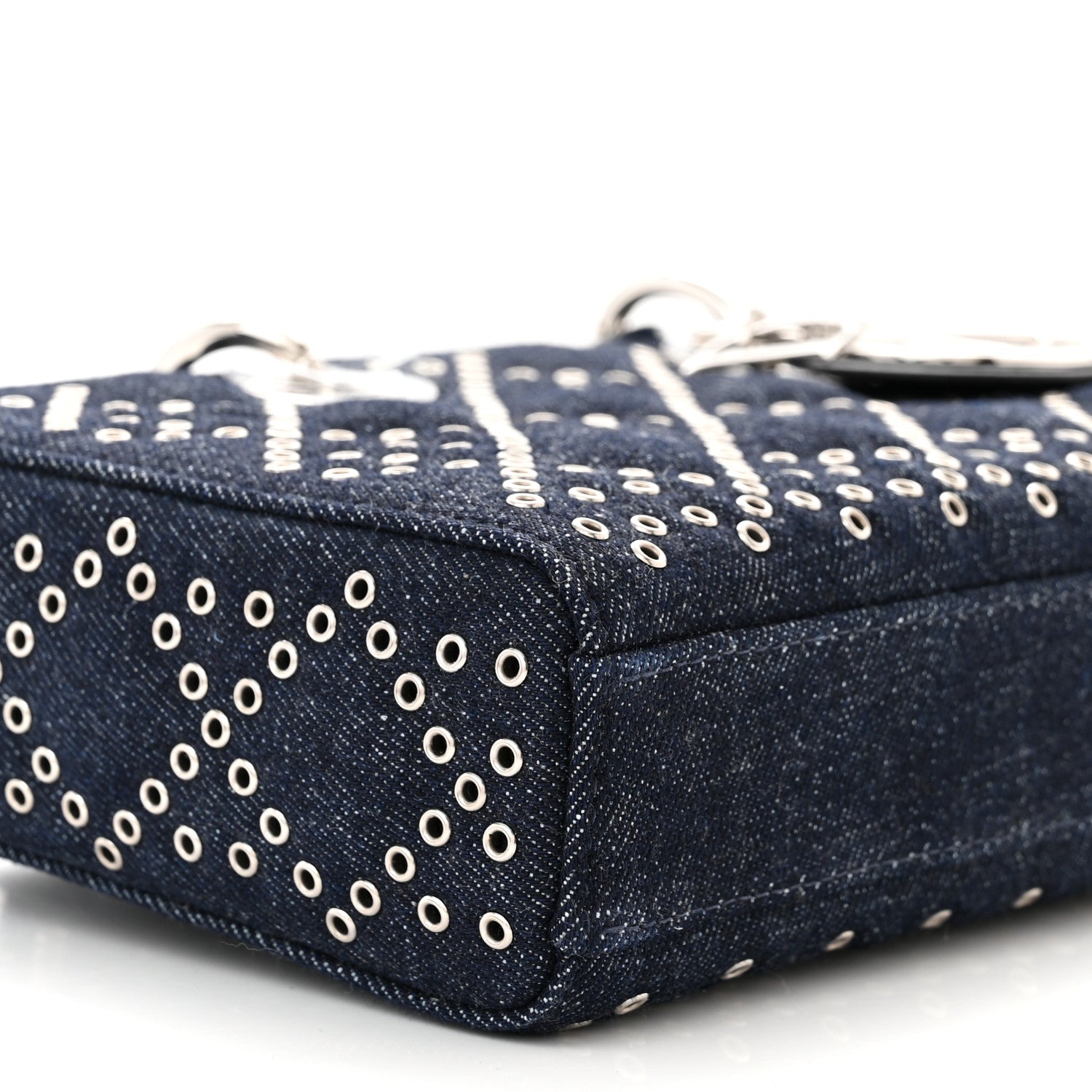 Christian Dior Denim Eyelet Lady D-Joy Blue 8 of 9