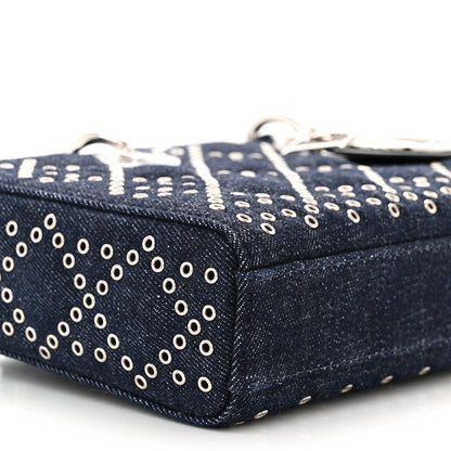Christian Dior Denim Eyelet Lady D-Joy Blue 8 of 9