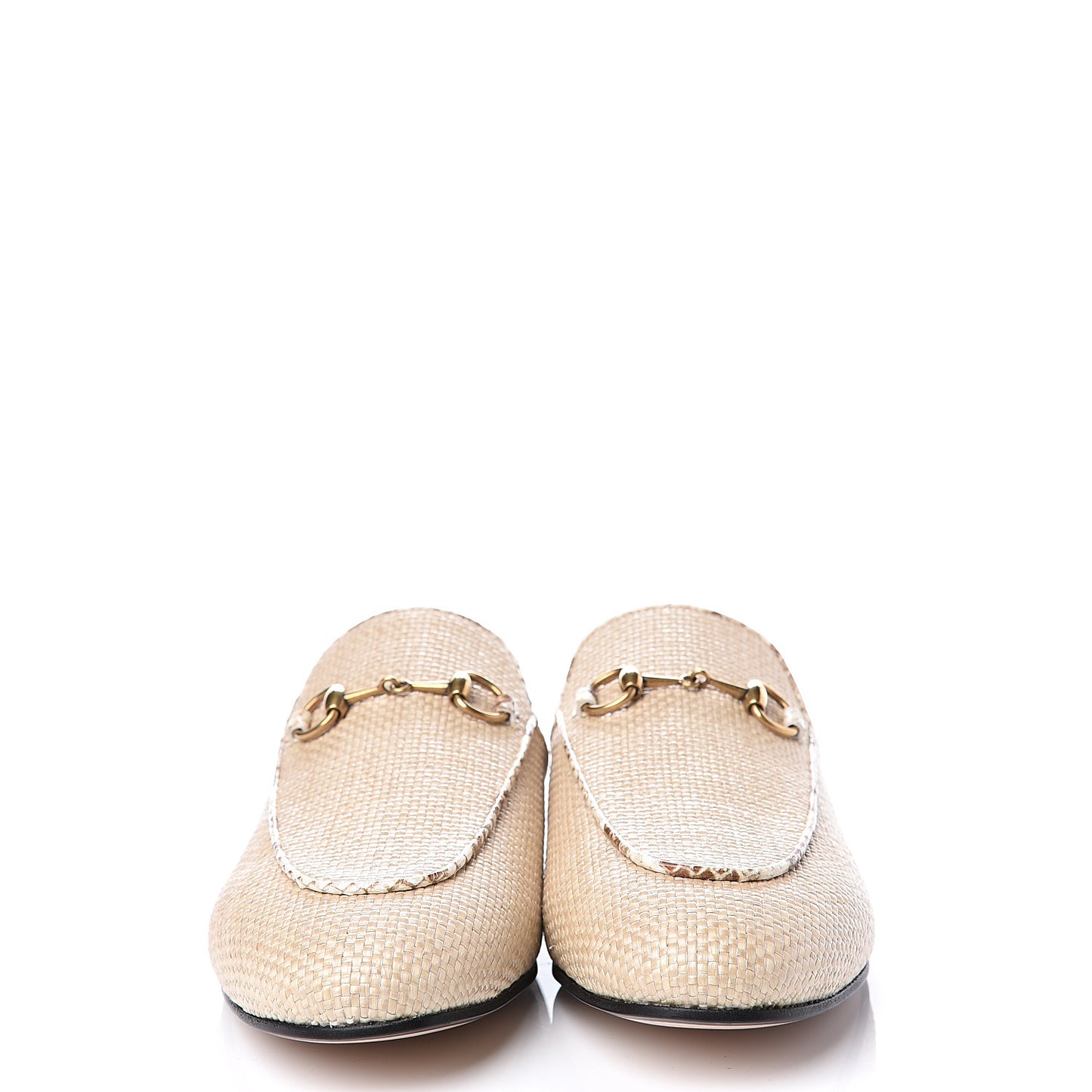 Straw Elaphe Womens Princetown Slippers 37.5 Natural