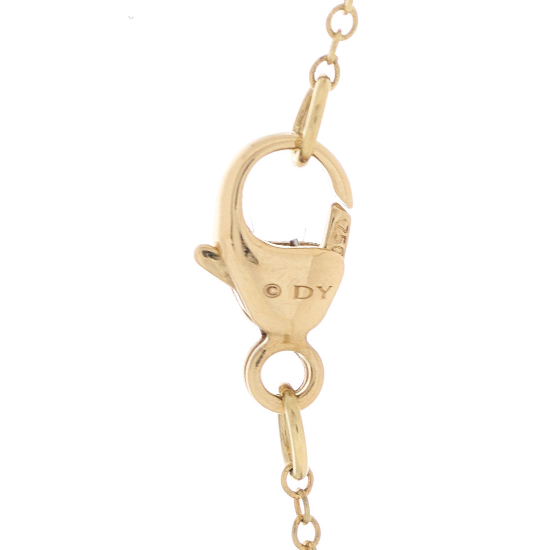 18K Yellow Gold Diamond Initial A Charm Necklace