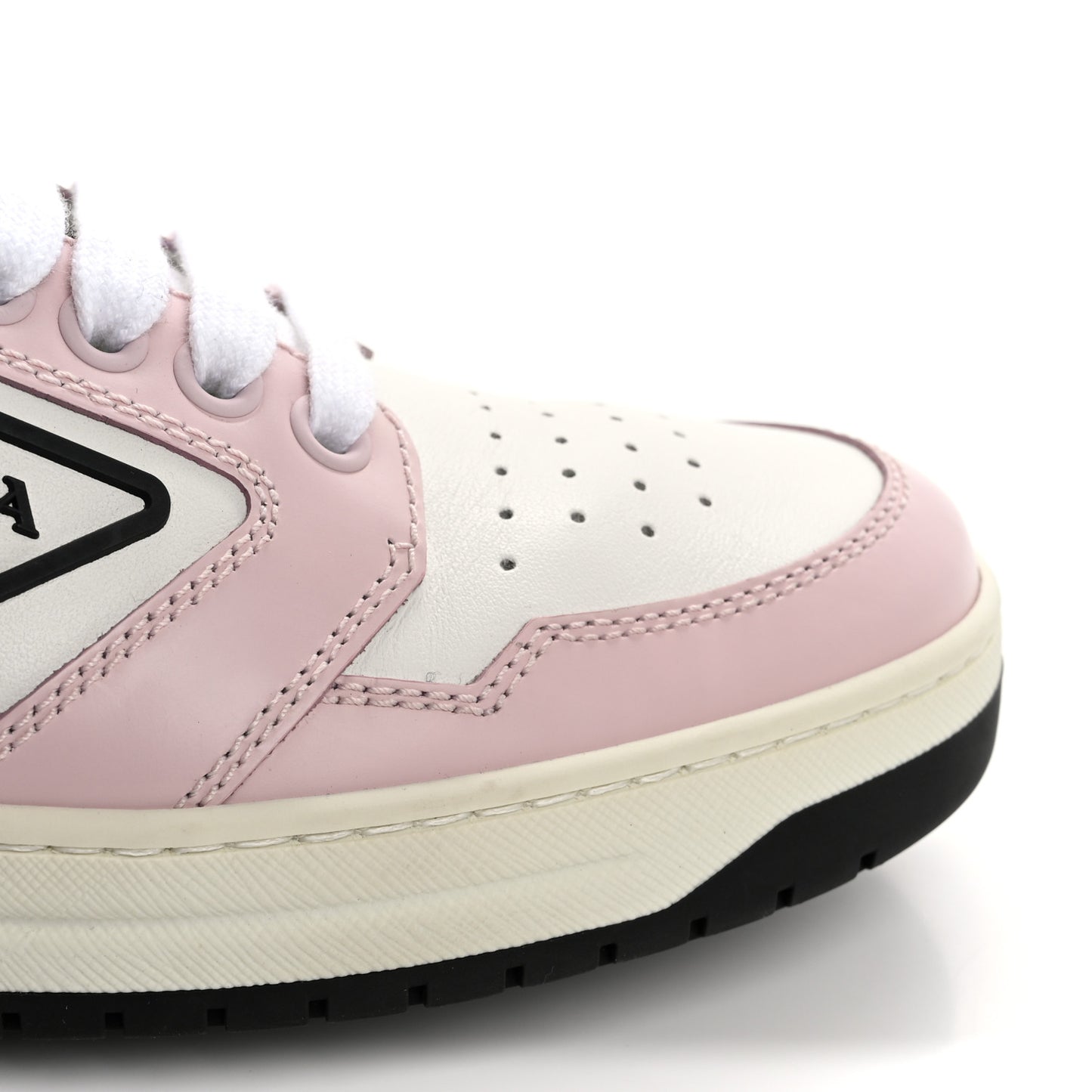 Vitello Sport Spazzolato Rois Rubber Triangle Logo Perforated Womens District Low Top 30mm Sneakers 36 White Alabastro