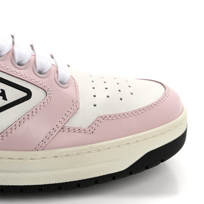 Prada Vitello Sport Spazzolato Rois Rubber Triangle Logo Perforated Womens District Low Top 30mm Sneakers 36 White Alabastro 13 of 16