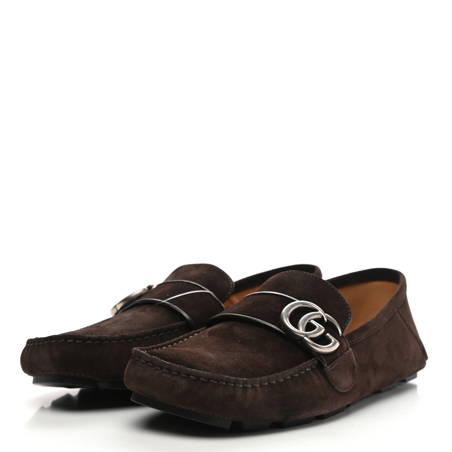 Gucci Suede Mens Driver Queen Loafers 6.5 Cocoa 3 of 12