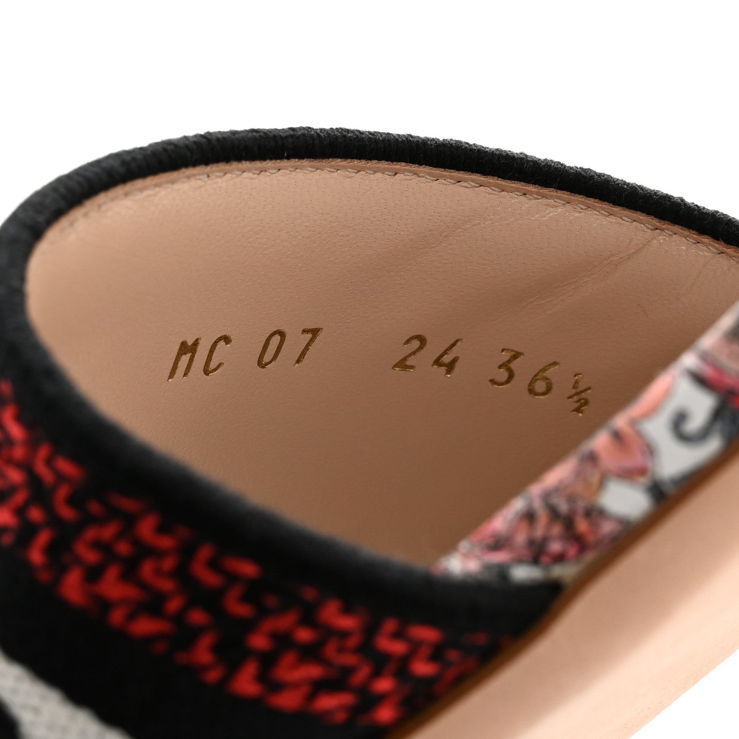 Christian Dior Canvas Coeur Des Curiosites Embroidered Dway Flat Slide Sandals 36.5 Multicolor 9 of 10