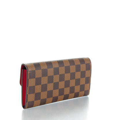 Louis Vuitton Damier Ebene Emilie Wallet Red 3 of 7