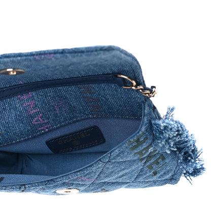 Chanel Denim Quilted Denim Mood Clutch With Chain Blue Multicolor 5 of 10