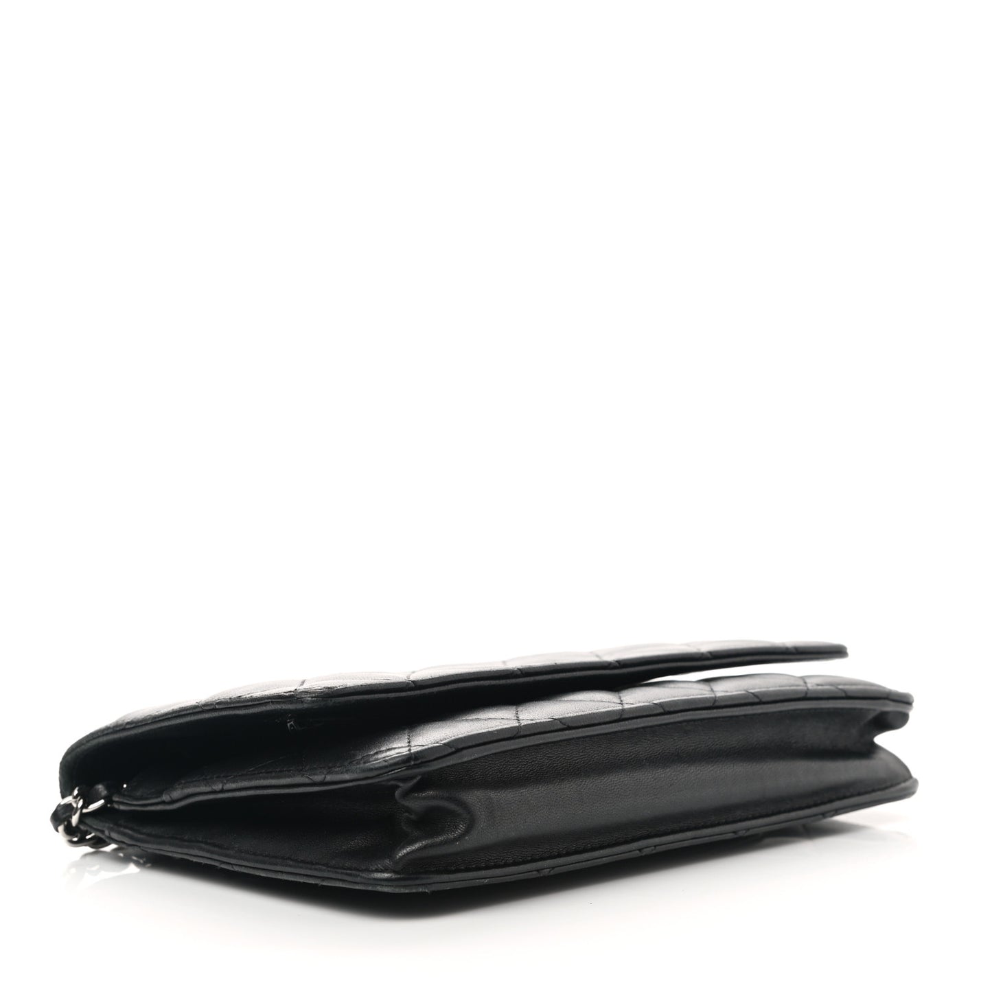 Lambskin Quilted Wallet On Chain WOC Black