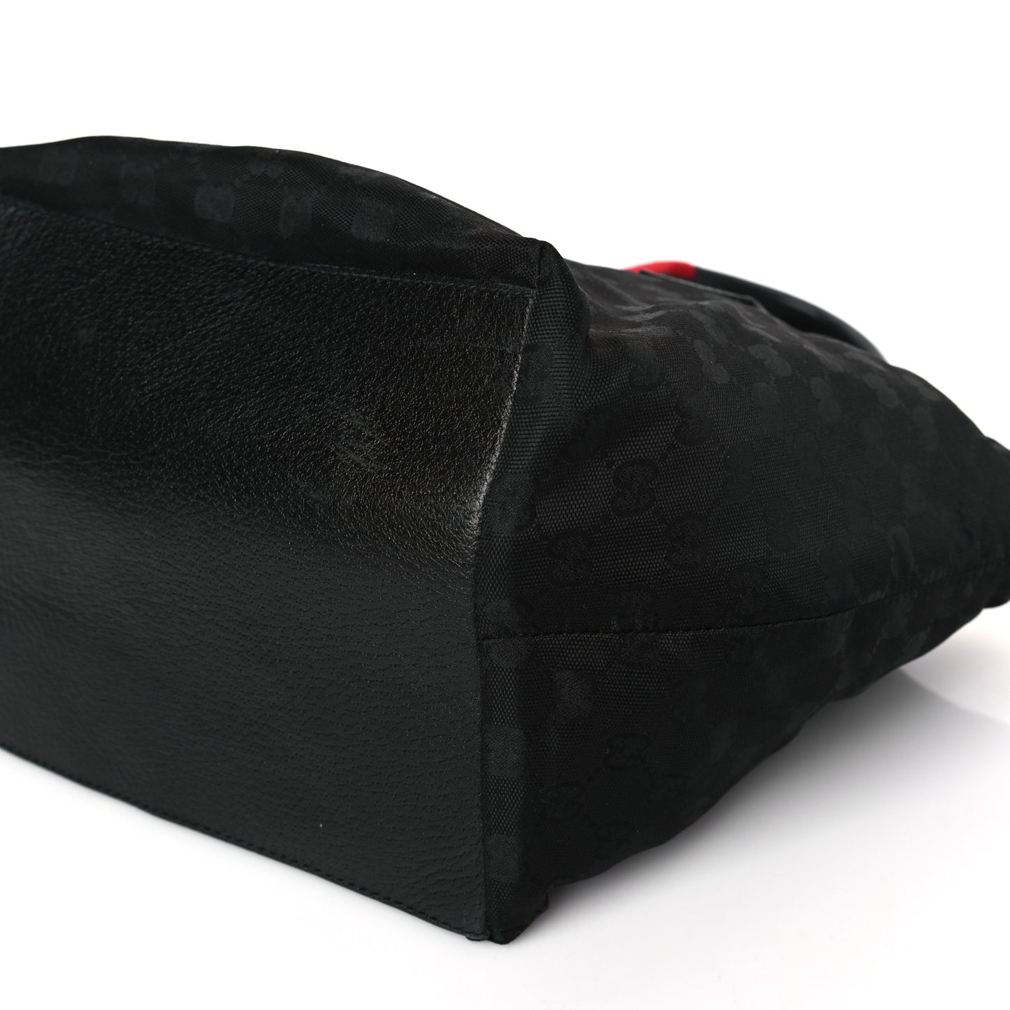 GG Monogram Medium Web Handle Bucket Tote Black