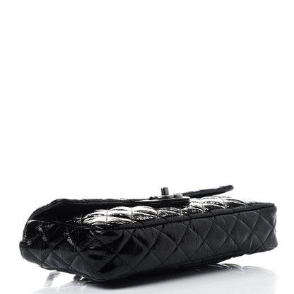Chanel Distressed Patent Quilted East West Flap Black 3 of 5