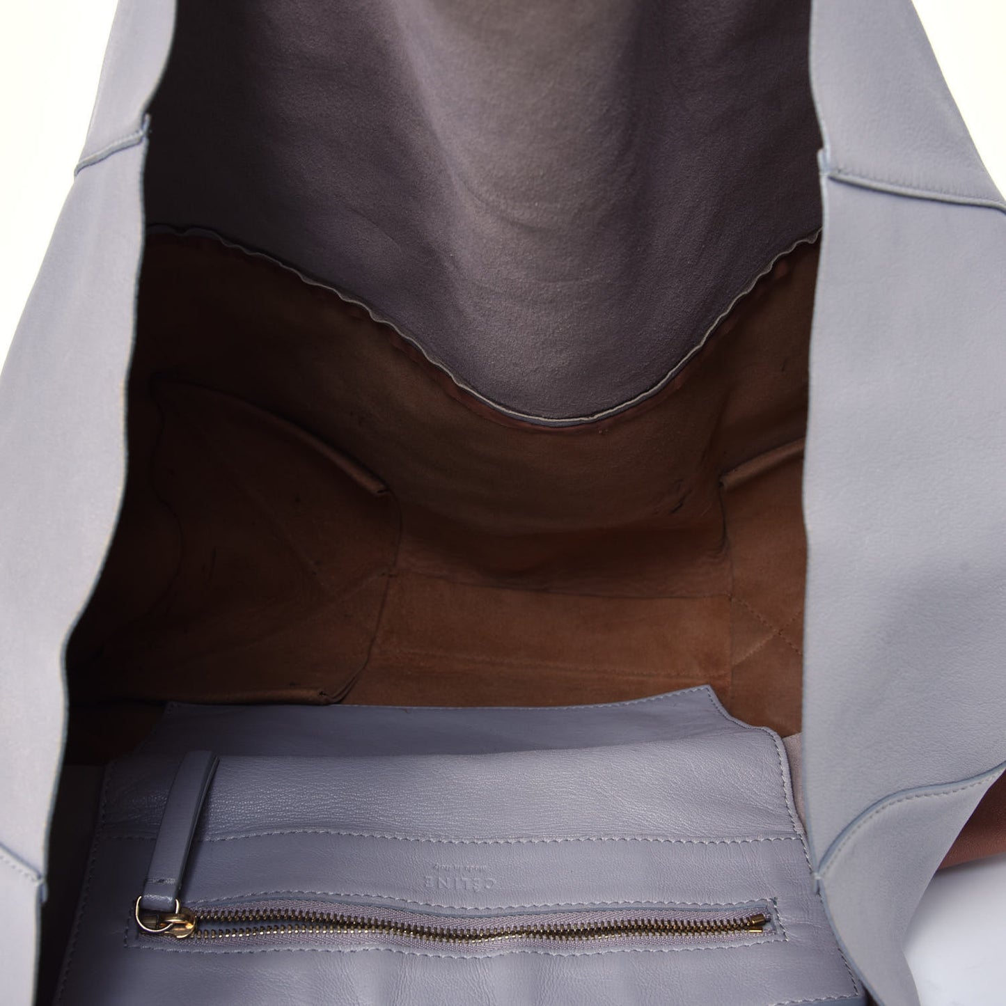 Lambskin Horizontal Bi-Color Cabas Glacier Beige