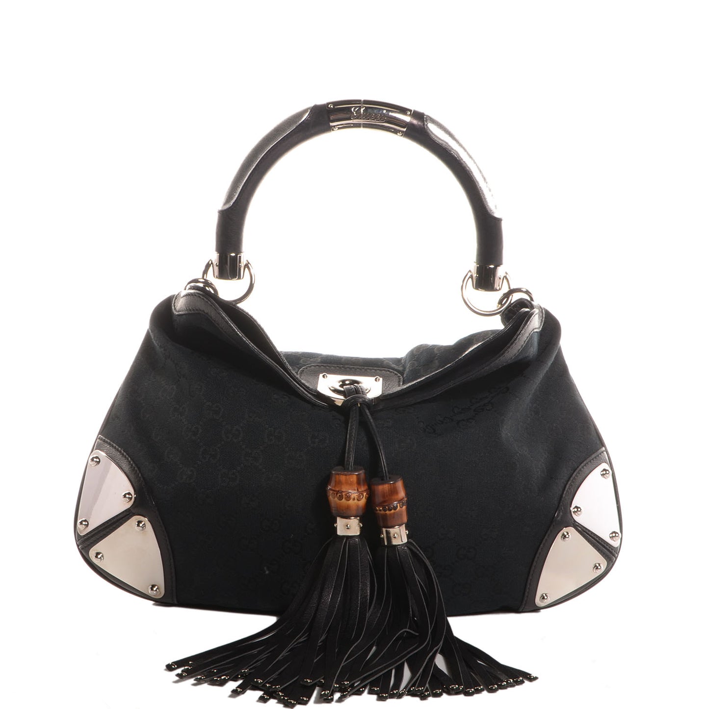 Monogram Medium Indy Top Handle Hobo Black