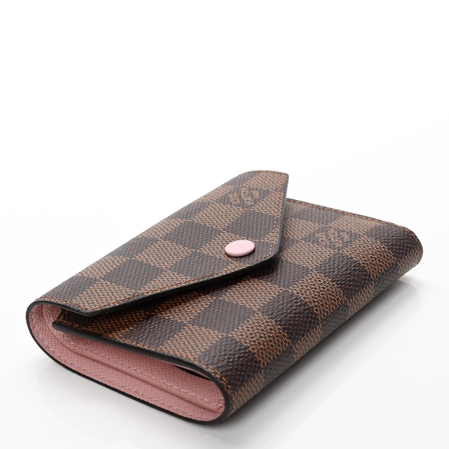 Damier Ebene Victorine Wallet Rose Ballerine