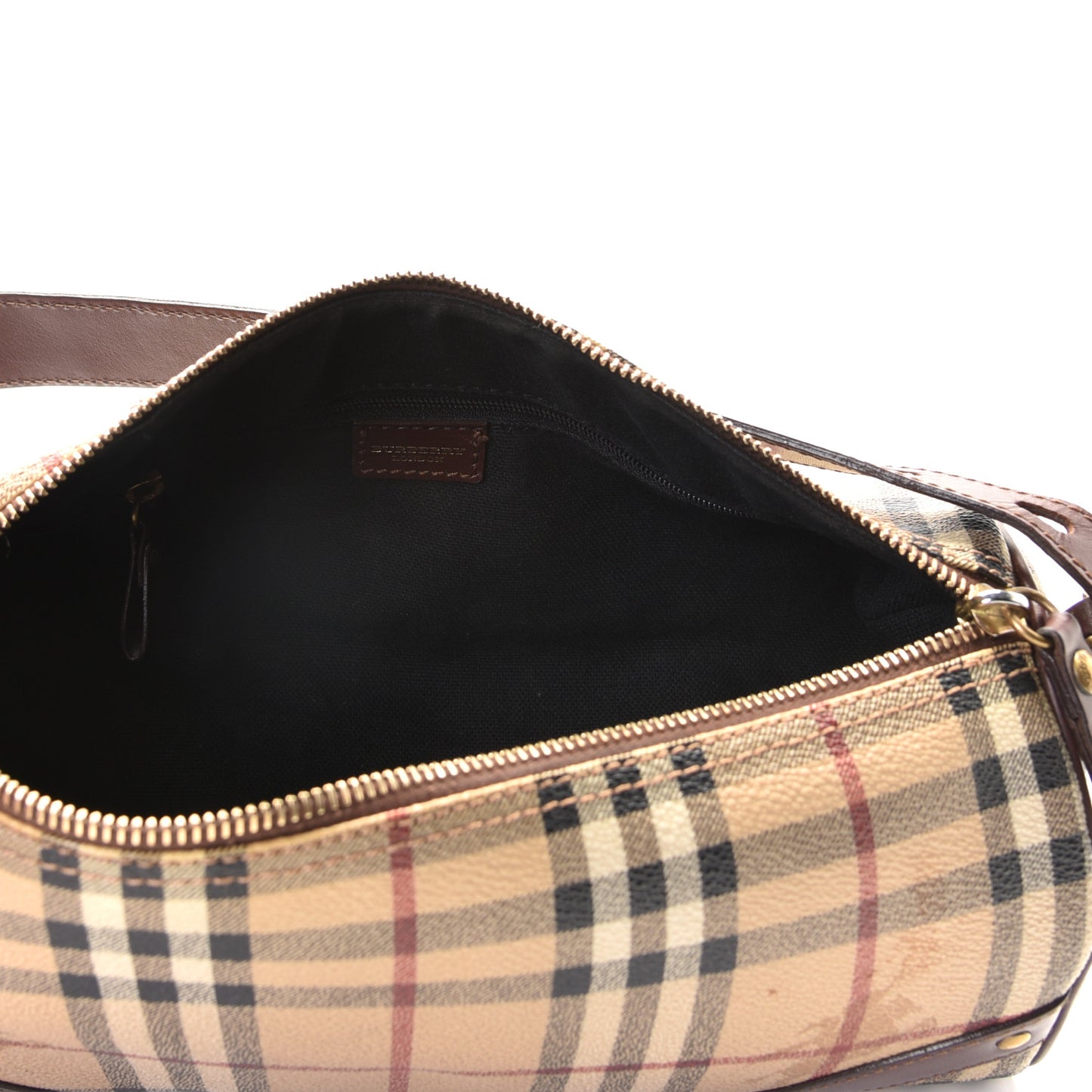 Haymarket Check Studded Barrel Bag Chocolate