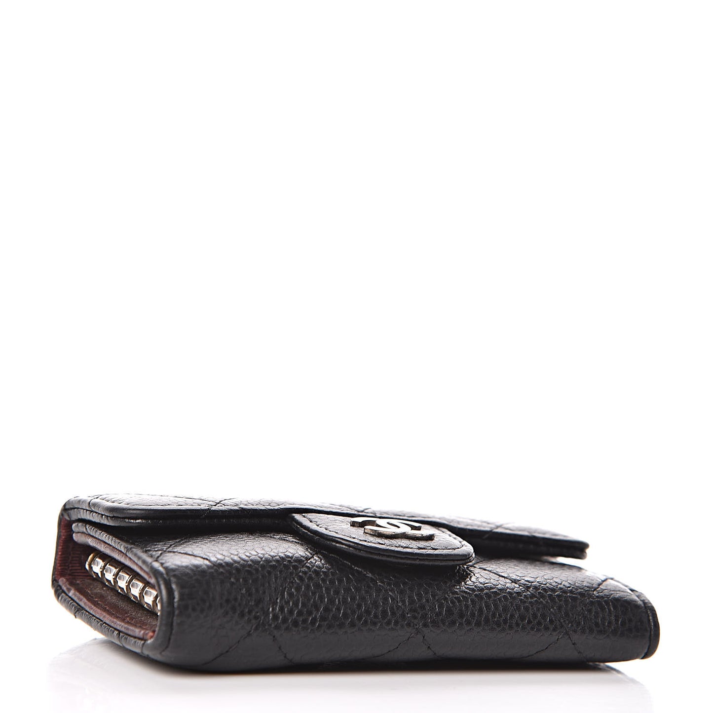 Caviar Quilted 6 Key Holder Black