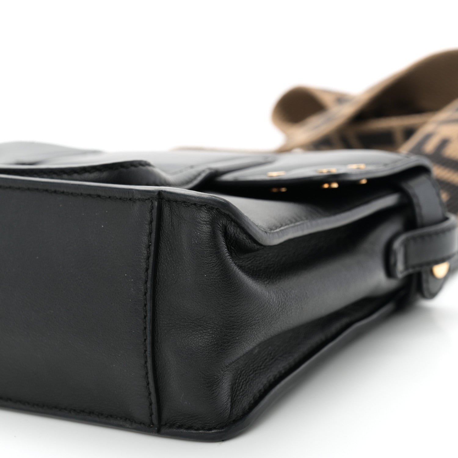 Fendi Vitello Grace Matte Small Flip Tote Black 9 of 9