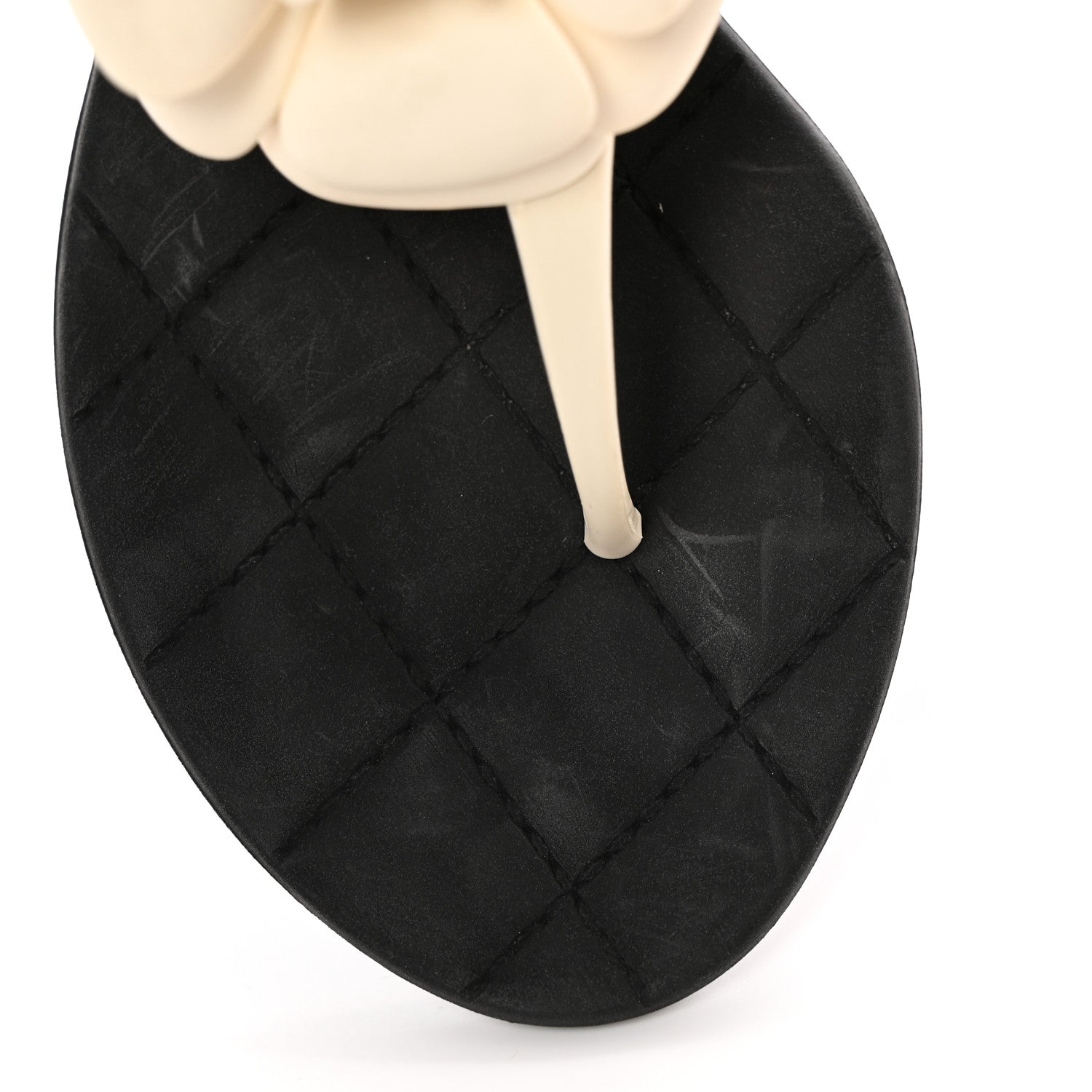 Chanel Jelly Quilted Camellia Thong Sandals 38 White Black 12 of 13