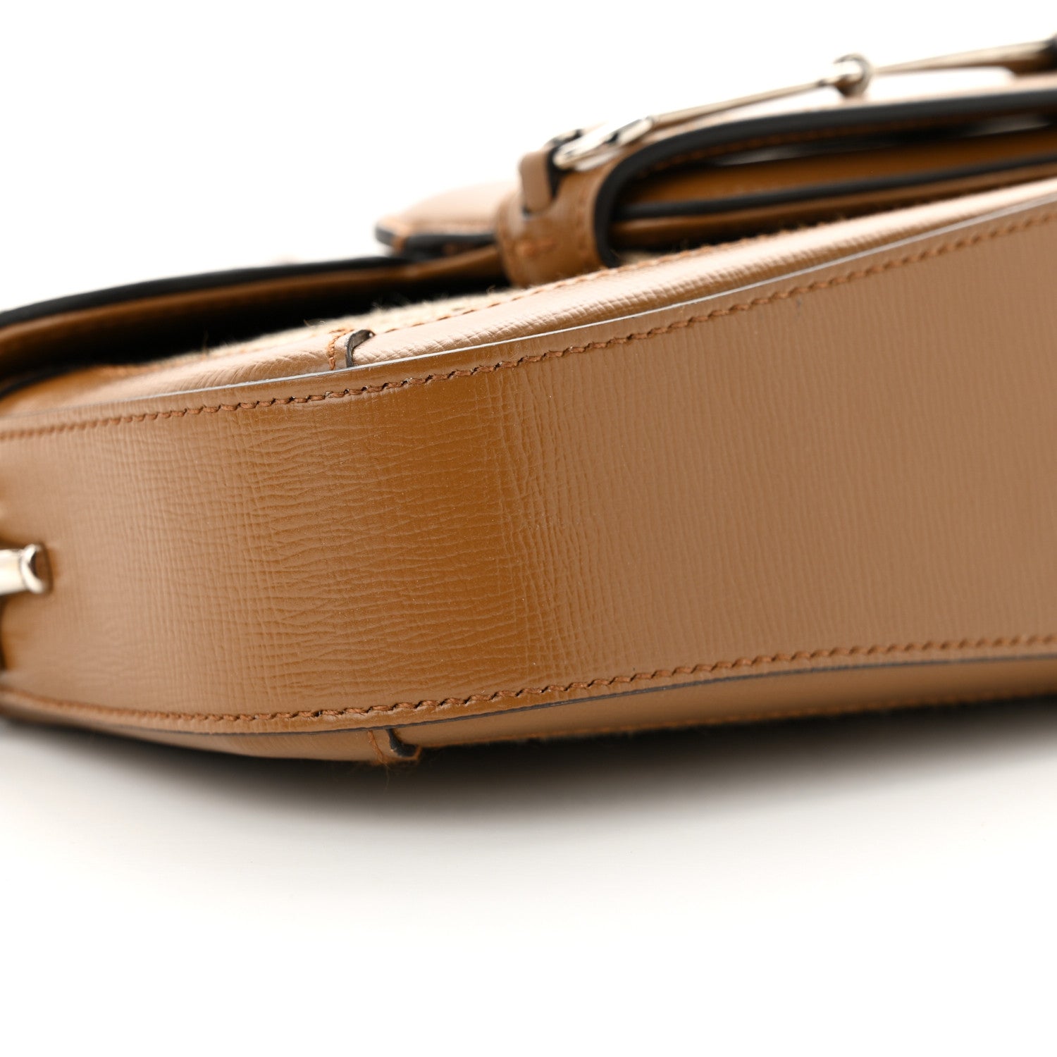 Gucci Monogram Small Horsebit 1955 Asymmetric Shoulder Bag Beige Brown Sugar 9 of 10