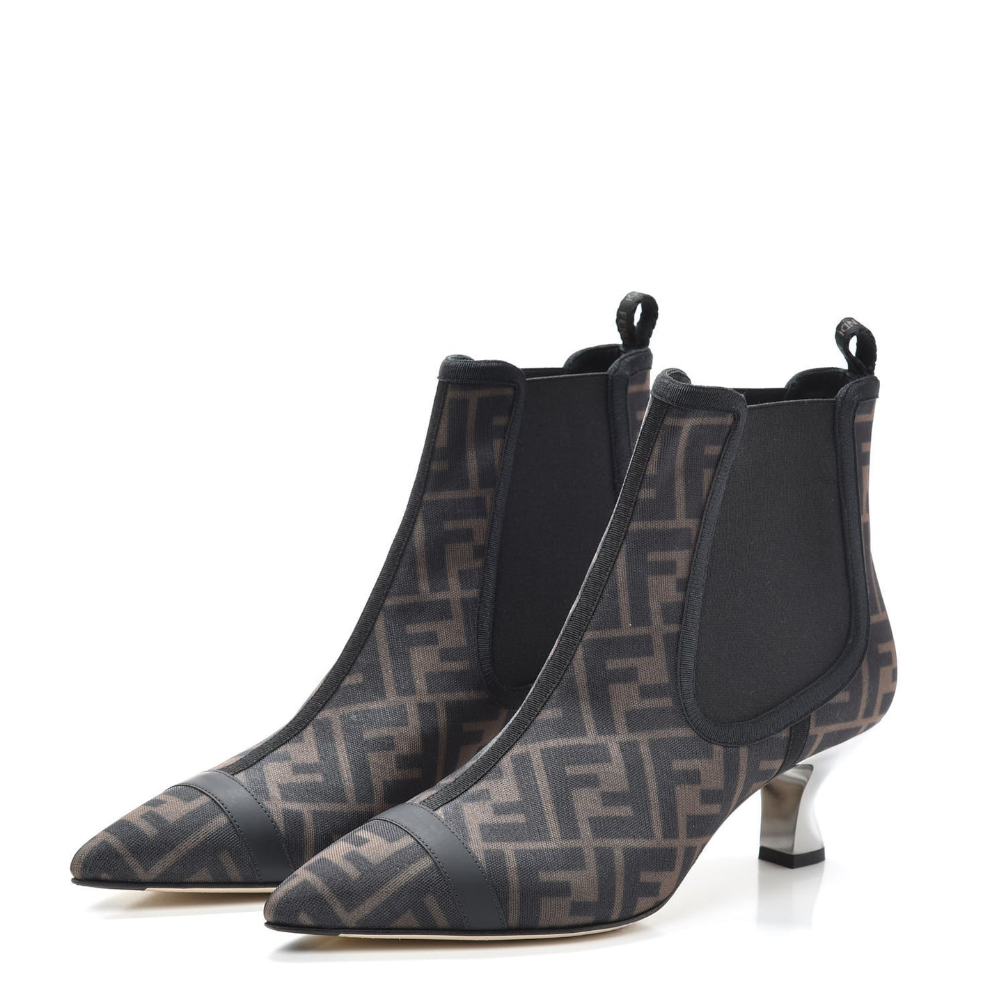 Mesh Tulle FF Colibri 55mm Ankle Booties 39.5 Tobacco Moro Black