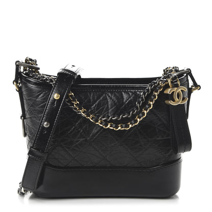 Chanel Aged Calfskin Quilted Small Gabrielle Hobo Black 1 of 10