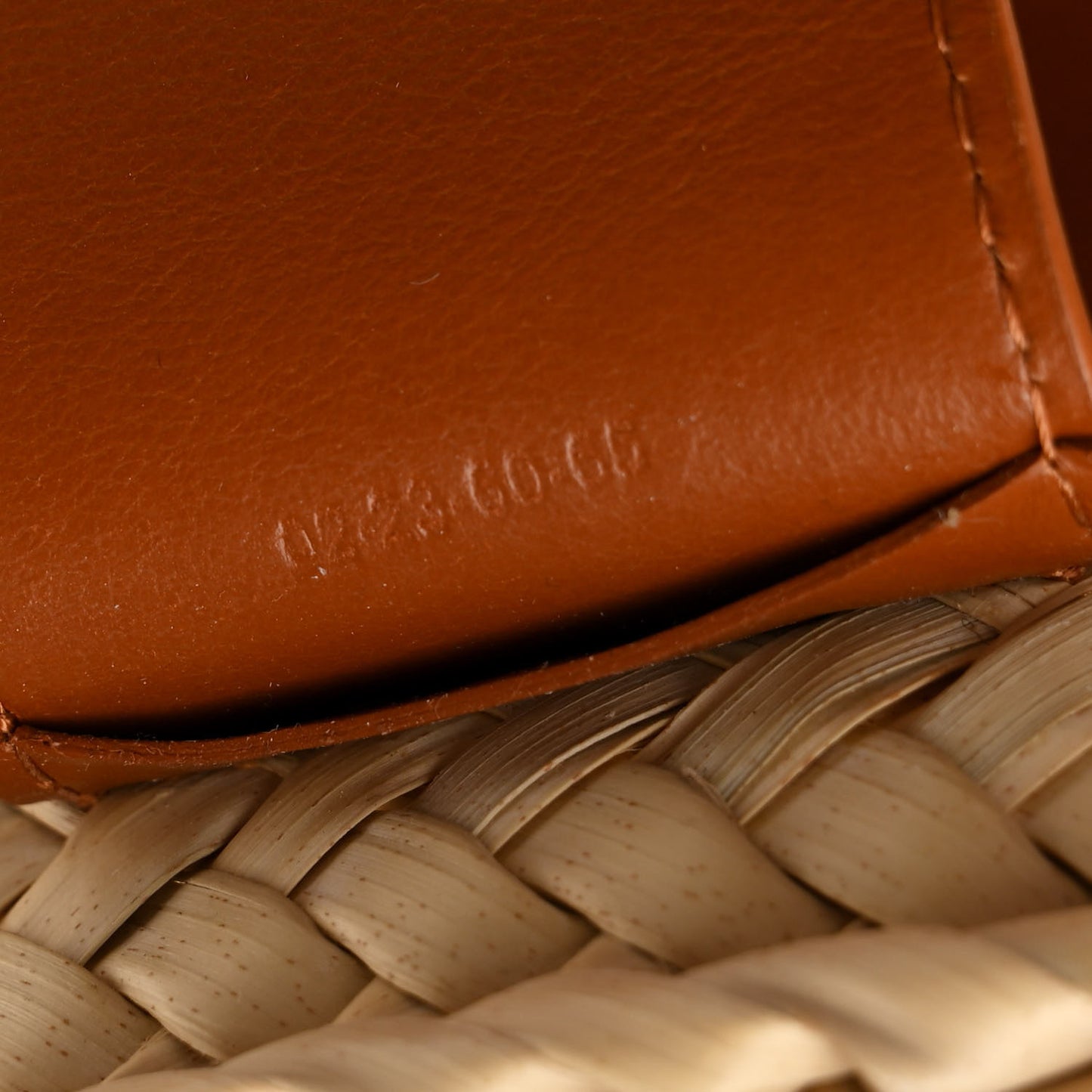 Raffia Smooth Calfskin Medium Sense Basket Caramel