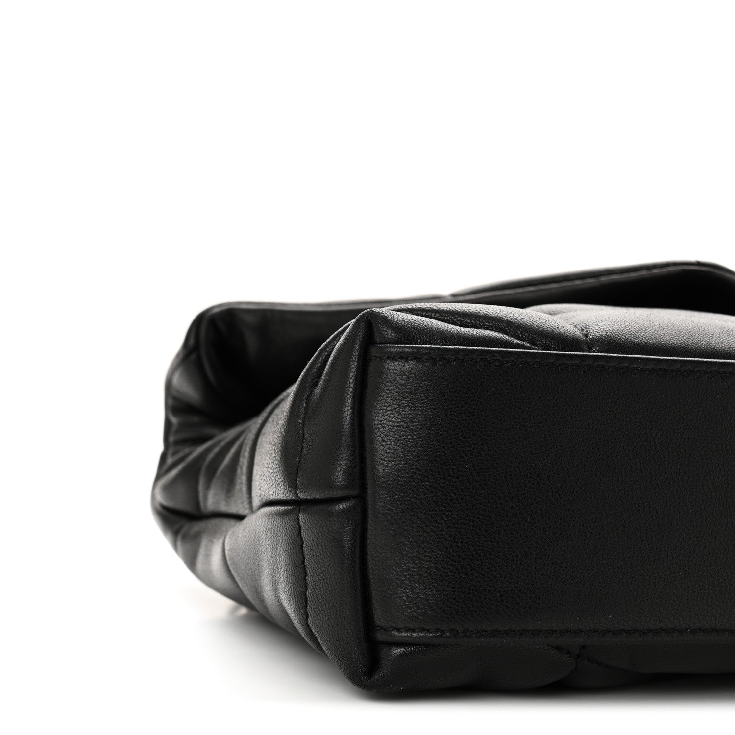 Saint Laurent Lambskin Quilted Toy Loulou Puffer Monogram Chain Satchel Black 8 of 9