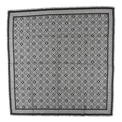 Louis Vuitton Silk Wool Jacquard Since 1854 Monogram Shawl Gray 1 of 4