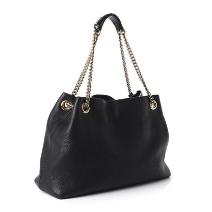 Gucci Pebbled Calfskin Medium Soho Chain Shoulder Bag Black 3 of 12