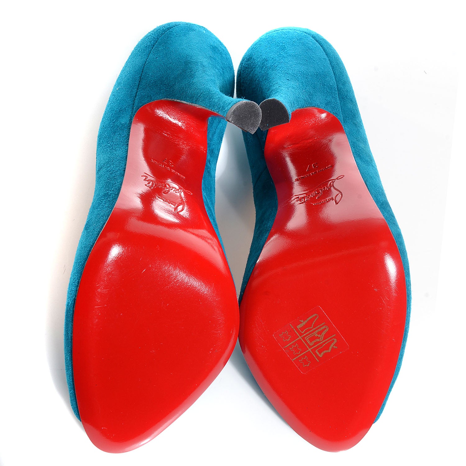 Christian Louboutin Suede Maryl 120 Pumps 37 Peacock 5 of 7
