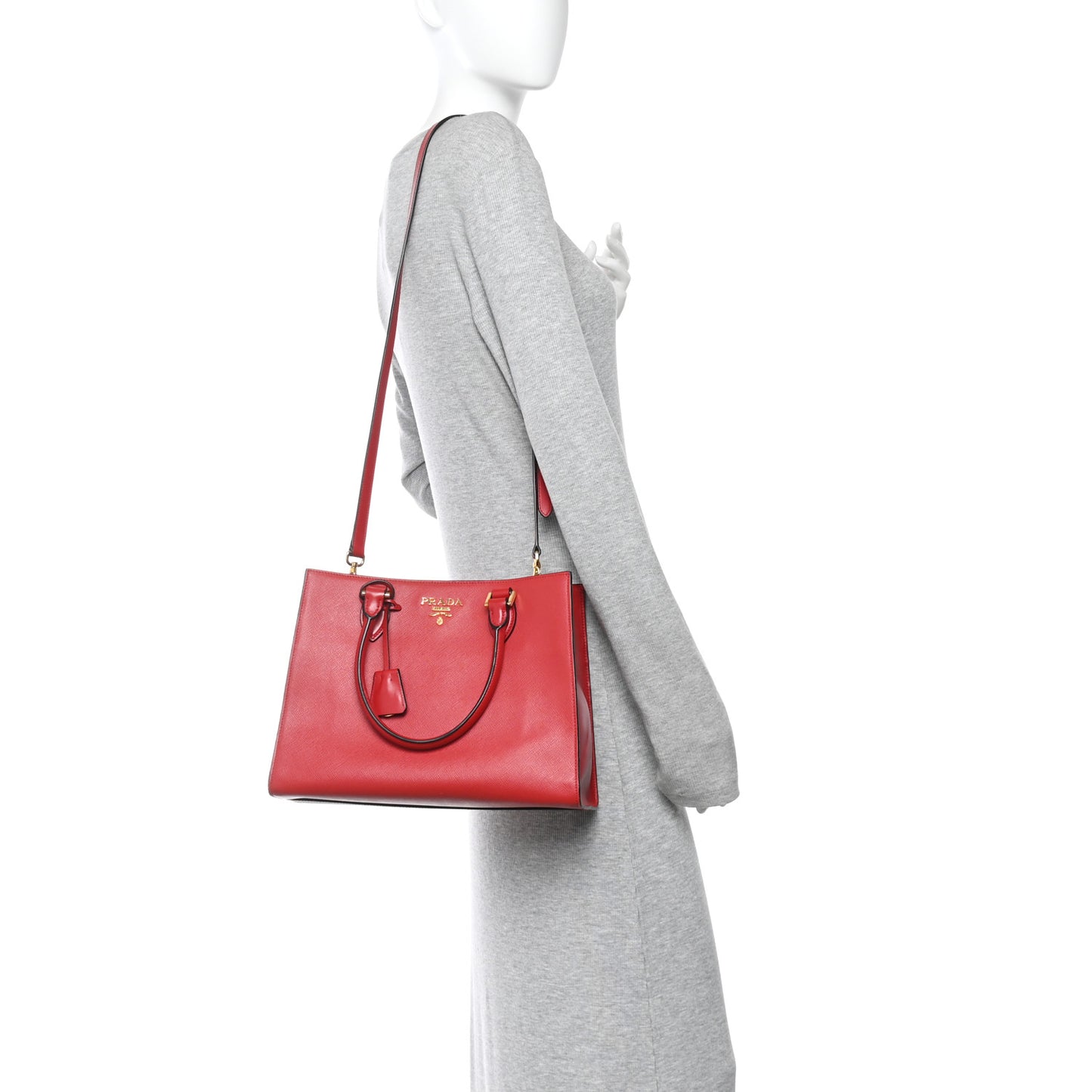 Saffiano Soft Calfskin Large Tote Fuoco