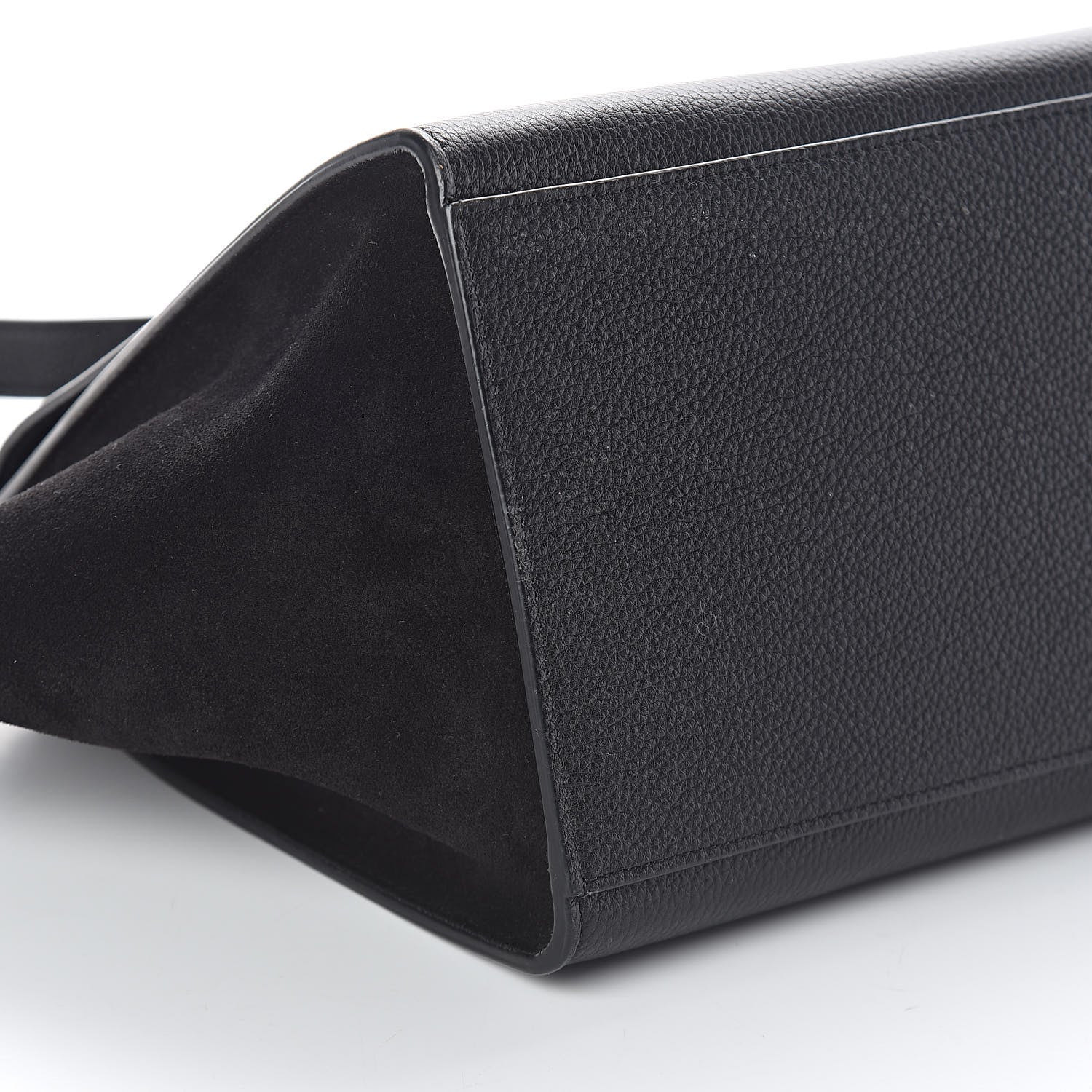 Celine Drummed Calfskin Suede Small Trapeze Black 8 of 9
