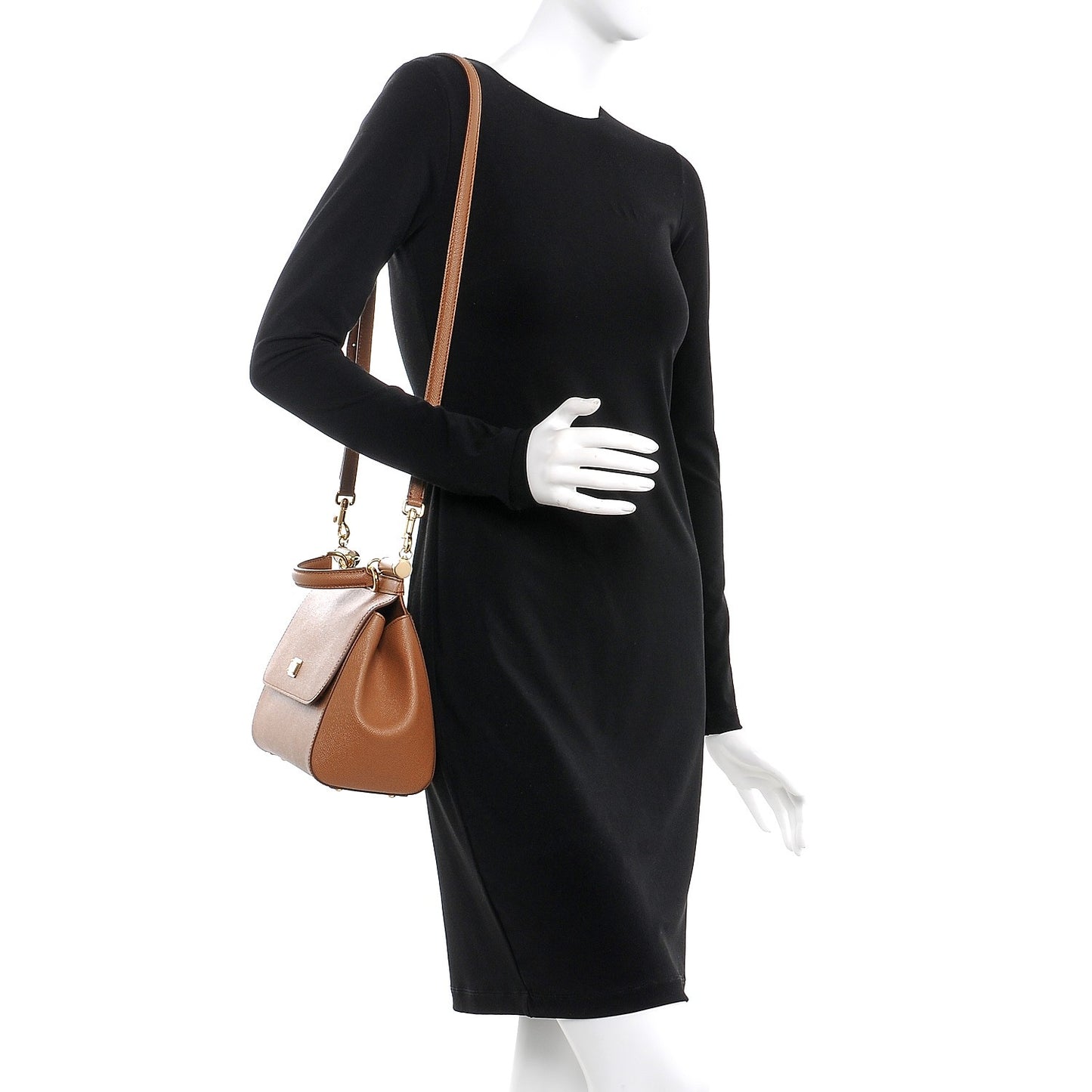 Dauphine Calfskin Medium Miss Sicily Satchel Caramello